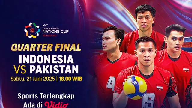 Live Streaming AVC Men s Nation Cup 2025 Indonesia vs Pakistan Babak Perempat Final di Vidio